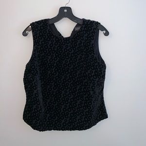 Black velvet sleeveless Banana Republic top